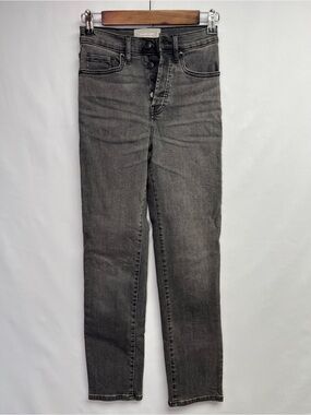 Everlane The High-Rise Slim-Straight Cigarette Jeans Gray 25 Regular